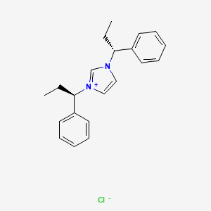1,3-Bis((R)-1-phenylpropyl)-1H-imidazol-3-ium chloride chemical structure (CAS 2757082-92-9)