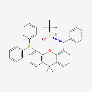 (R)-N-((R)-(5-(Diphenylphosphino)-9,9-dimethyl-9H-xanthen-4-yl)(phenyl)methyl)-2-methylpropane-2-sulfinamide chemical structure (CAS 2757083-08-0)