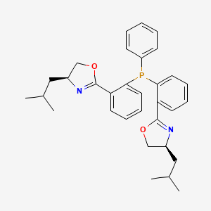 (4S,4'S)-2,2'-((Phenylphosphinediyl)bis(2,1-phenylene))bis(4-isobutyl-4,5-dihydrooxazole) chemical structure (CAS 2757083-14-8)
