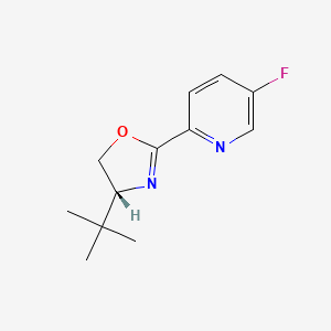 (R)-4-(tert-Butyl)-2-(5-fluoropyridin-2-yl)-4,5-dihydrooxazole chemical structure (CAS 2757083-17-1)