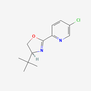 (S)-4-(tert-Butyl)-2-(5-chloropyridin-2-yl)-4,5-dihydrooxazole chemical structure (CAS 2757083-20-6)