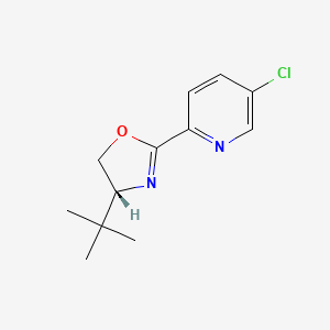 (R)-4-(tert-Butyl)-2-(5-chloropyridin-2-yl)-4,5-dihydrooxazole chemical structure (CAS 2757083-24-0)