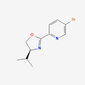 (S)-2-(5-Bromopyridin-2-yl)-4-isopropyl-4,5-dihydrooxazole chemical structure (CAS 2757083-25-1)