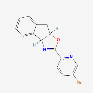 (3aS,8aR)-2-(5-Bromopyridin-2-yl)-3a,8a-dihydro-8H-indeno[1,2-d]oxazole chemical structure (CAS 2757083-29-5)