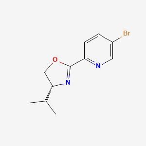 (R)-2-(5-Bromopyridin-2-yl)-4-isopropyl-4,5-dihydrooxazole chemical structure (CAS 2757083-30-8)