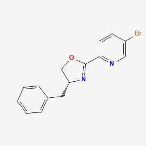 (R)-4-Benzyl-2-(5-bromopyridin-2-yl)-4,5-dihydrooxazole chemical structure (CAS 2757083-32-0)