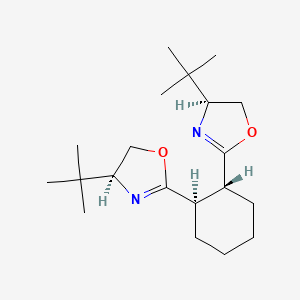 (1R,2R)-1,2-Bis((S)-4-(tert-butyl)-4,5-dihydrooxazol-2-yl)cyclohexane chemical structure (CAS 2757083-36-4)