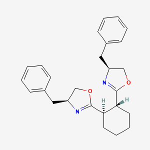 (1R,2R)-1,2-Bis((S)-4-benzyl-4,5-dihydrooxazol-2-yl)cyclohexane chemical structure (CAS 2757083-37-5)
