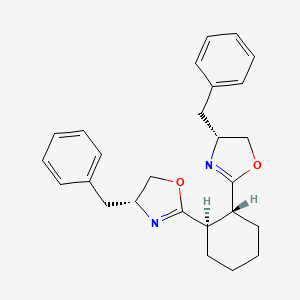 (1R,2R)-1,2-Bis((R)-4-benzyl-4,5-dihydrooxazol-2-yl)cyclohexane chemical structure (CAS 2757083-40-0)