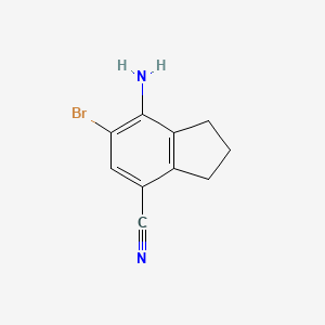 7-Amino-6-bromo-2,3-dihydro-1H-indene-4-carbonitrile chemical structure (CAS 2757083-44-4)