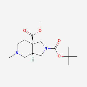 rel-2-(tert-Butyl) 7a-methyl (3aR,7aS)-5-methylhexahydro-1H-pyrrolo[3,4-c]pyridine-2,7a-dicarboxylate chemical structure (CAS 2757083-46-6)