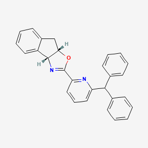 (3aR,8aS)-2-(6-Benzhydrylpyridin-2-yl)-3a,8a-dihydro-8H-indeno[1,2-d]oxazole chemical structure (CAS 2757083-53-5)