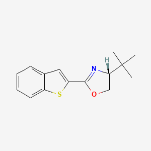 (R)-2-(Benzo[b]thiophen-2-yl)-4-(tert-butyl)-4,5-dihydrooxazole chemical structure (CAS 2757084-01-6)