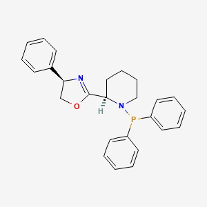 (R)-2-((R)-1-(Diphenylphosphanyl)piperidin-2-yl)-4-phenyl-4,5-dihydrooxazole chemical structure (CAS 2757084-64-1)
