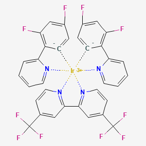 [4,4'-Bis-trifluoromethyl]bis[2-(2,4-difluorophenyl)pyridine]iridium(III) hexafluorophosphate chemical structure (CAS 2757084-97-0)