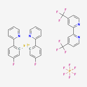 [4,4'-Bis-trifluoromethyl]bis[(4-fluorophenyl)pyridine]iridium(III) hexafluorophosphate chemical structure (CAS 2757085-01-9)