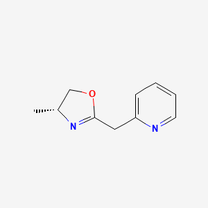 (R)-4-Methyl-2-(pyridin-2-ylmethyl)-4,5-dihydrooxazole chemical structure (CAS 2757085-23-5)