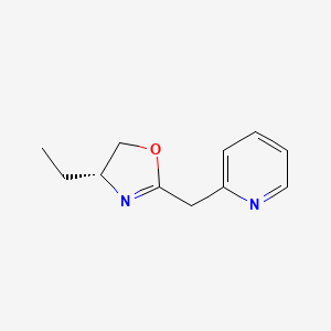 (R)-4-Ethyl-2-(pyridin-2-ylmethyl)-4,5-dihydrooxazole chemical structure (CAS 2757085-25-7)