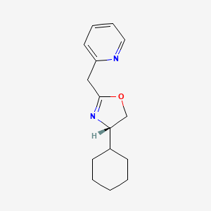 (S)-4-Cyclohexyl-2-(pyridin-2-ylmethyl)-4,5-dihydrooxazole chemical structure (CAS 2757085-29-1)