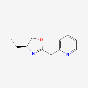(S)-4-Ethyl-2-(pyridin-2-ylmethyl)-4,5-dihydrooxazole chemical structure (CAS 2757085-33-7)