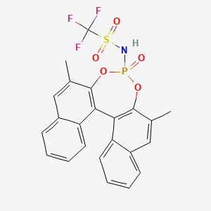 N-((11bR)-2,6-Dimethyl-4-oxidodinaphtho[2,1-d:1',2'-f][1,3,2]dioxaphosphepin-4-yl)-1,1,1-trifluoromethanesulfonamide chemical structure (CAS 2757287-61-7)