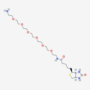 N-(20-Amino-3,6,9,12,15,18-hexaoxaicosyl)-5-((3aS,4S,6aR)-2-oxohexahydro-1H-thieno[3,4-d]imidazol-4-yl)pentanamide chemical structure (CAS 2757573-29-6)