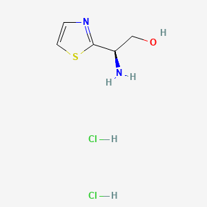 (R)-2-Amino-2-(thiazol-2-yl)ethanol dihydrochloride chemical structure (CAS 2757697-67-7)