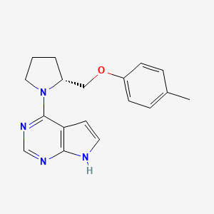 (R)-4-(2-((p-Tolyloxy)methyl)pyrrolidin-1-yl)-7H-pyrrolo[2,3-d]pyrimidine chemical structure (CAS 2757697-86-0)