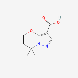 7,7-Dimethyl-6,7-dihydro-5H-pyrazolo[5,1-b][1,3]oxazine-3-carboxylic acid chemical structure (CAS 2757729-77-2)