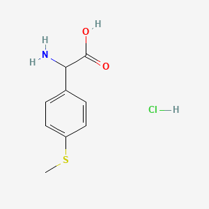2-Amino-2-(4-(methylthio)phenyl)acetic acid hydrochloride chemical structure (CAS 2757729-92-1)