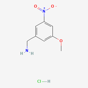 (3-Methoxy-5-nitrophenyl)methanamine hydrochloride chemical structure (CAS 2757729-98-7)