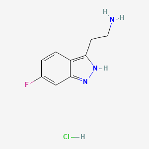2-(6-Fluoro-1H-indazol-3-yl)ethanamine hydrochloride chemical structure (CAS 2757730-00-8)