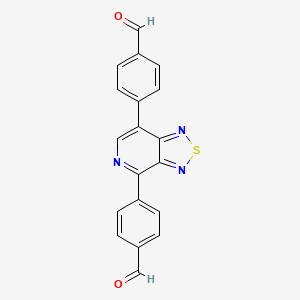 4,4'-([1,2,5]Thiadiazolo[3,4-c]pyridine-4,7-diyl)dibenzaldehyde chemical structure (CAS 2757730-01-9)