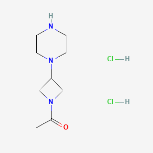 1-(3-(Piperazin-1-yl)azetidin-1-yl)ethanone dihydrochloride chemical structure (CAS 2757730-02-0)