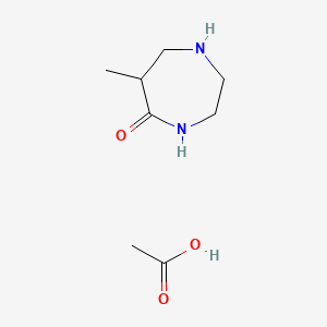 6-Methyl-1,4-diazepan-5-one acetate chemical structure (CAS 2757730-12-2)
