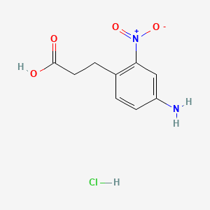 3-(4-Amino-2-nitrophenyl)propanoic acid hydrochloride chemical structure (CAS 2757730-30-4)