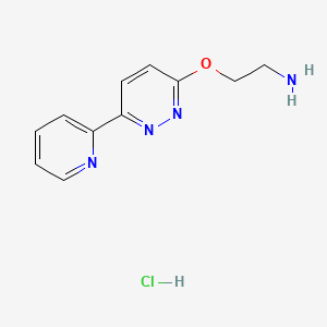 2-((6-(Pyridin-2-yl)pyridazin-3-yl)oxy)ethanamine hydrochloride chemical structure (CAS 2757730-31-5)