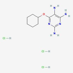 6-(Cyclohexyloxy)pyrimidine-2,4,5-triamine trihydrochloride chemical structure (CAS 2757730-50-8)