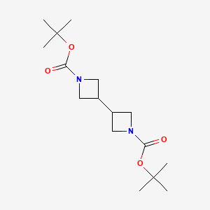 Di-tert-butyl [3,3'-biazetidine]-1,1'-dicarboxylate chemical structure (CAS 2757731-43-2)