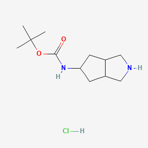 tert-Butyl (octahydrocyclopenta[c]pyrrol-5-yl)carbamate hydrochloride chemical structure (CAS 2757731-47-6)
