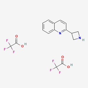 2-(Azetidin-3-yl)quinoline bis(2,2,2-trifluoroacetate) chemical structure (CAS 2757731-56-7)
