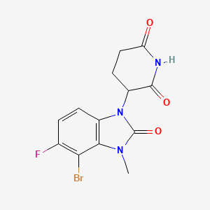 3-(4-Bromo-5-fluoro-3-methyl-2-oxo-2,3-dihydro-1H-benzo[d]imidazol-1-yl)piperidine-2,6-dione chemical structure (CAS 2758534-10-8)