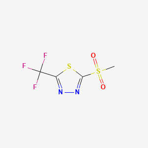 2-(Methylsulfonyl)-5-(trifluoromethyl)-1,3,4-thiadiazole chemical structure (CAS 27603-25-4)
