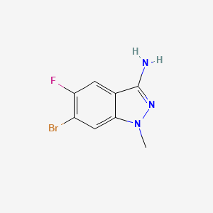 6-Bromo-5-fluoro-1-methyl-1H-indazol-3-amine chemical structure (CAS 2760850-48-2)