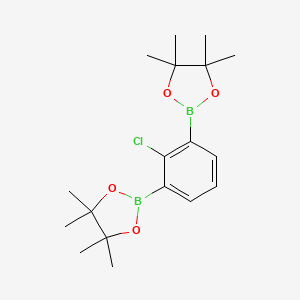 2,2'-(2-Chloro-1,3-phenylene)bis(4,4,5,5-tetramethyl-1,3,2-dioxaborolane) chemical structure (CAS 2762233-91-8)