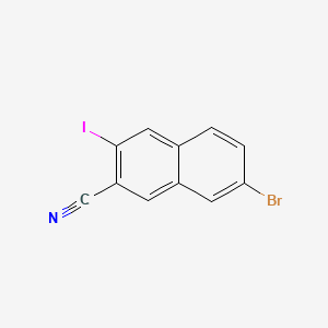 7-Bromo-3-iodo-2-naphthonitrile chemical structure (CAS 2763474-40-2)
