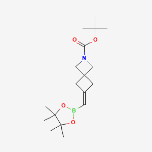 tert-Butyl 6-((4,4,5,5-tetramethyl-1,3,2-dioxaborolan-2-yl)methylene)-2-azaspiro[3.3]heptane-2-carboxylate chemical structure (CAS 2763647-64-7)
