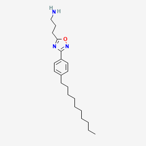 3-(3-(4-Decylphenyl)-1,2,4-oxadiazol-5-yl)propan-1-amine chemical structure (CAS 2763730-97-6)