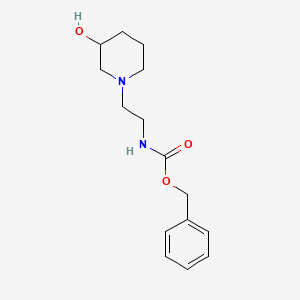 Benzyl (2-(3-hydroxypiperidin-1-yl)ethyl)carbamate chemical structure (CAS 2763905-63-9)