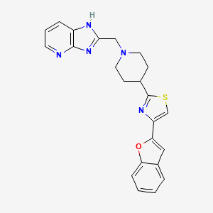 2-(1-((1H-Imidazo[4,5-b]pyridin-2-yl)methyl)piperidin-4-yl)-4-(benzofuran-2-yl)thiazole chemical structure (CAS 2764880-87-5)